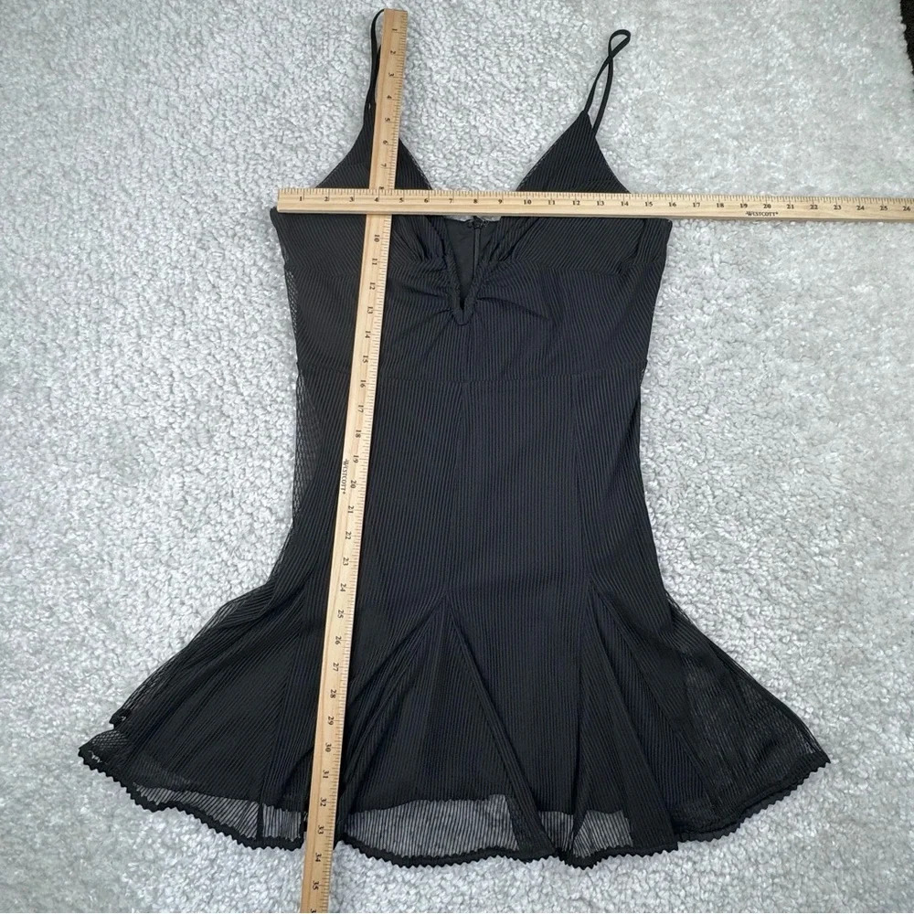 Revolve NBD Aida Dress in Black. Romantic Plunge Low Cut Neck Mini Dress. Large - Picture 13 of 14